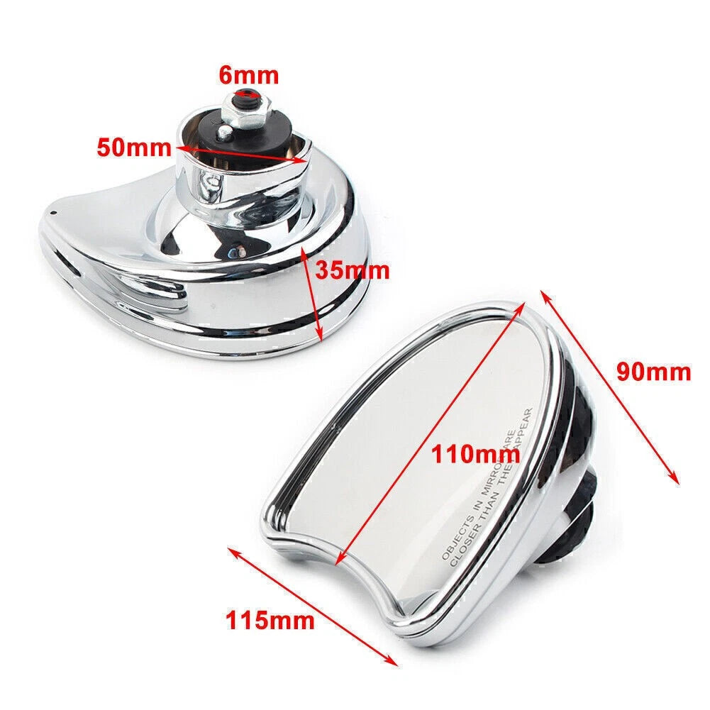 2x Motorcycle Wide Angle Fairing Mount Mirrors For Harley FLHT FLHX FLHTK 96-13