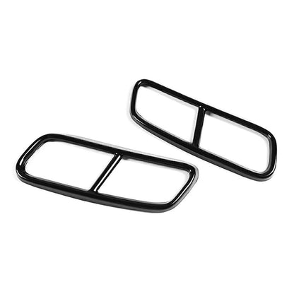Rear Exhaust Muffler Tail Pipe Cover Trim For Audi Q7 2016-19 Black Stainless US