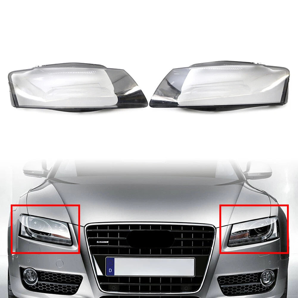 2ⅹ Front Headlight Headlamp Lens Cover Transparent For Audi A5 S5 RS5 2008-2012