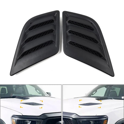 Side Hood Vent Bezel Grille Cover Black Pair Fit For Dodge Ram 1500 DT 2019-2024