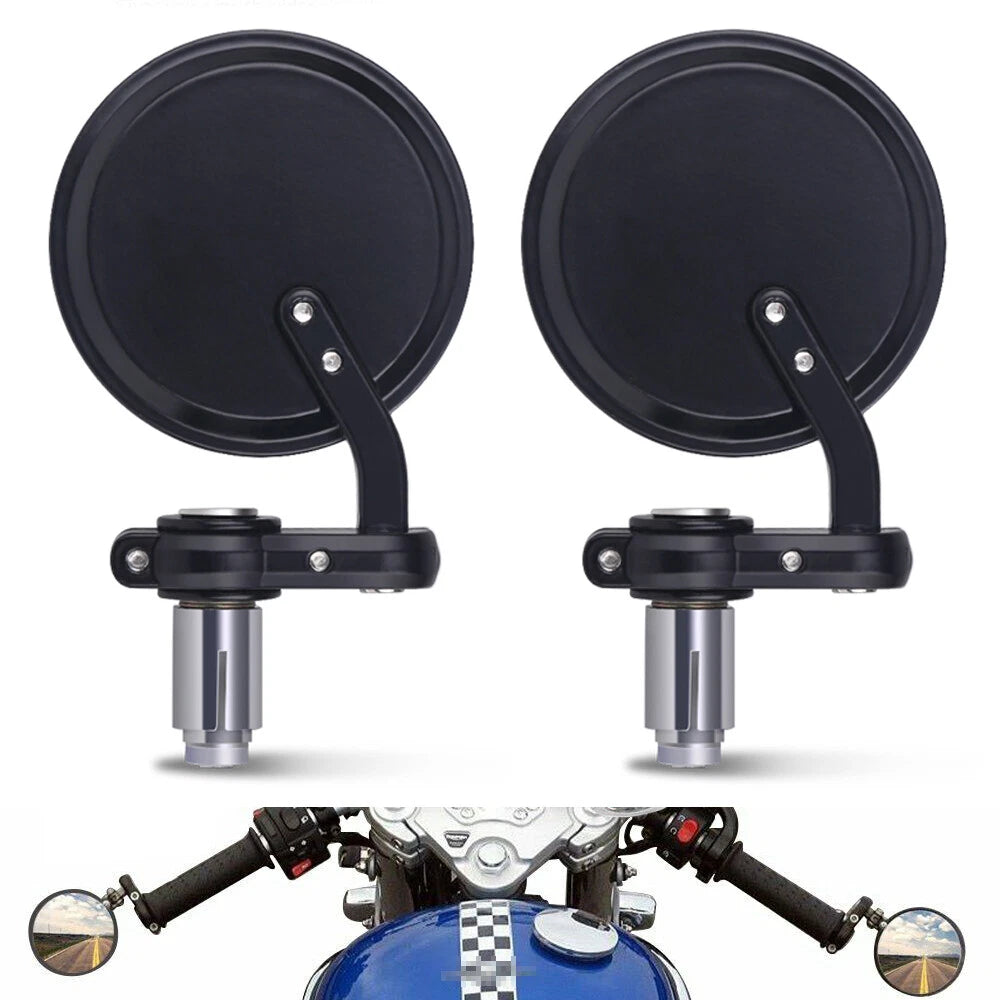 Handlebar Bar End Rearview Side Mirror Motorcycle Dirt Bike ATV For Honda Yamaha