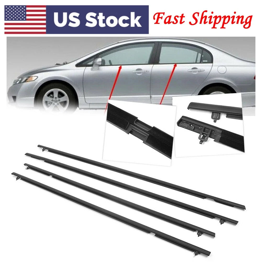 Car Window Trim Moulding Weatherstrip Seal Belt For Honda Civic 2006-2011 2007