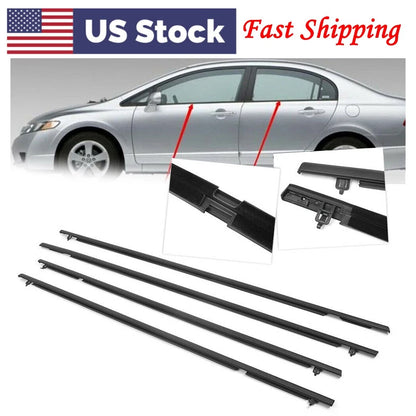 Car Window Trim Moulding Weatherstrip Seal Belt For Honda Civic 2006-2011 2007