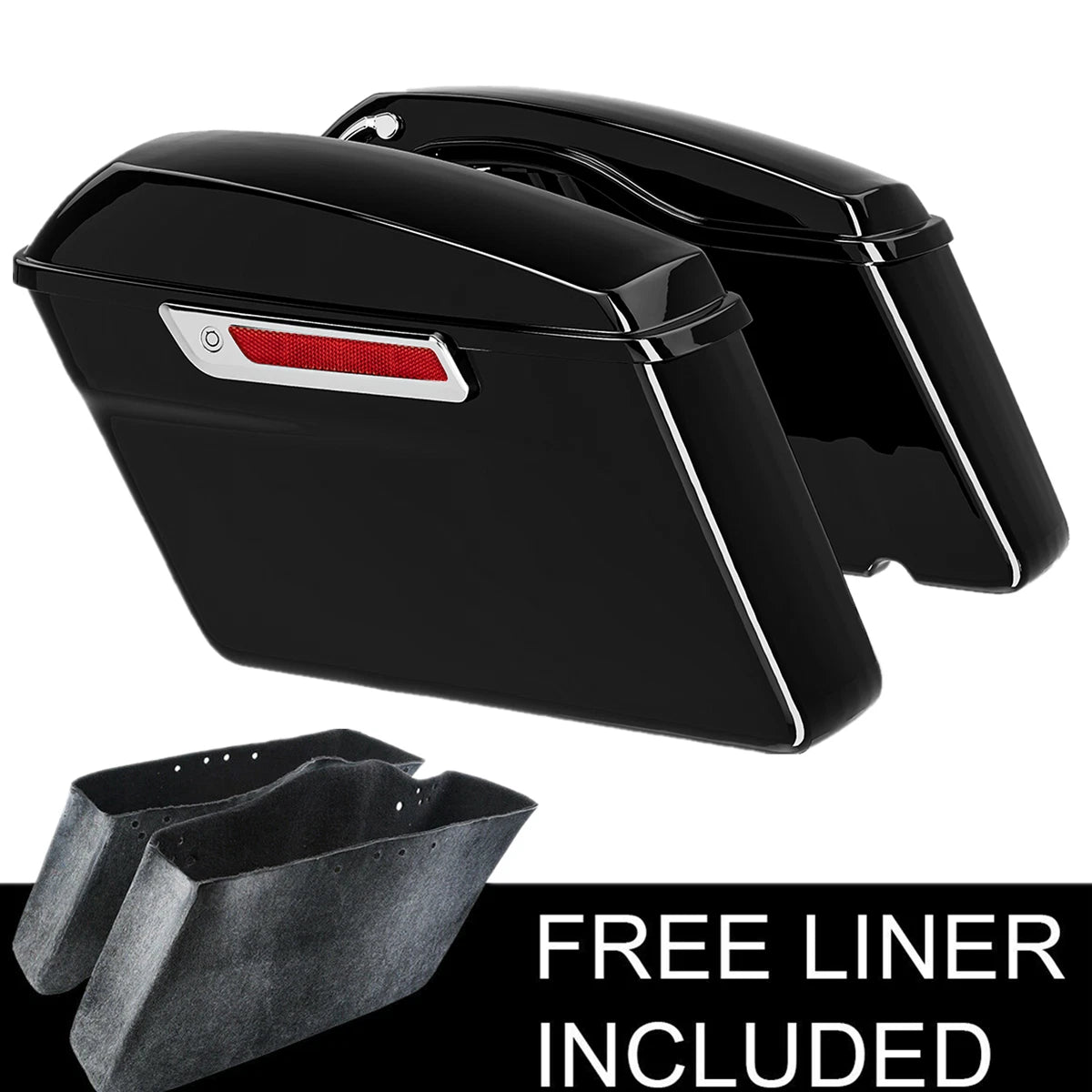Hard Saddlebag Saddle Bags Trunk Fit For Harley Softail Springer Fatboy 1984-17