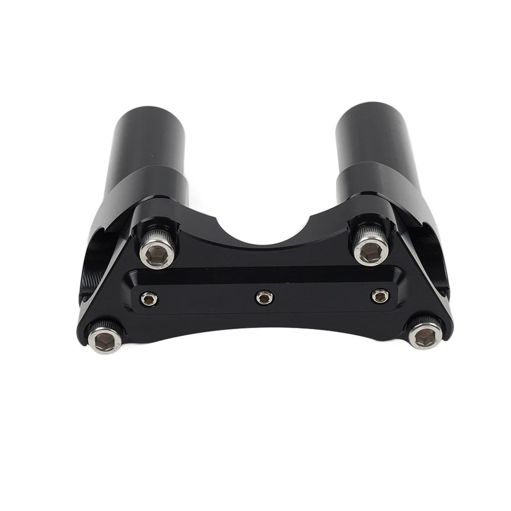 3.5" Straight Handlebar Riser & Top Clamp Black Fit Harley Dyna Tour Road Glide
