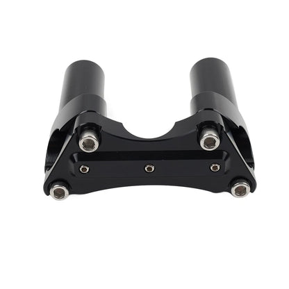 3.5" Straight Handlebar Riser & Top Clamp Black Fit Harley Dyna Tour Road Glide