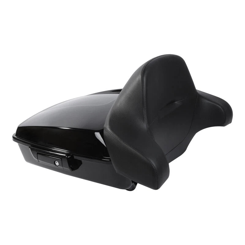 Black Chopped Trunk Backrest Mount Rack For Harley Touring Road Glide King 97-08