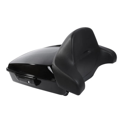 Black Chopped Trunk Backrest Mount Rack For Harley Touring Road Glide King 97-08