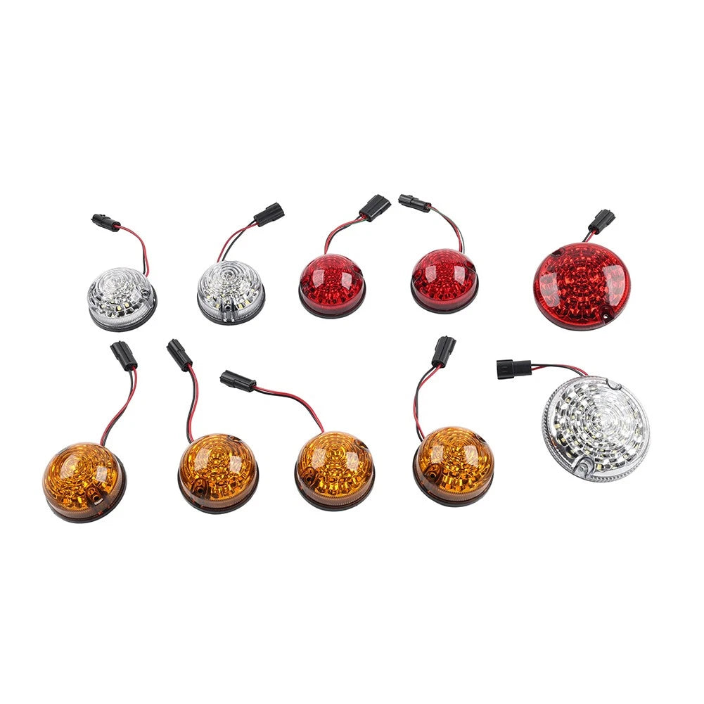 10Pcs Upgrade Round Led Indicator Light Lamp Kit For Land Rover Defender 1990-16