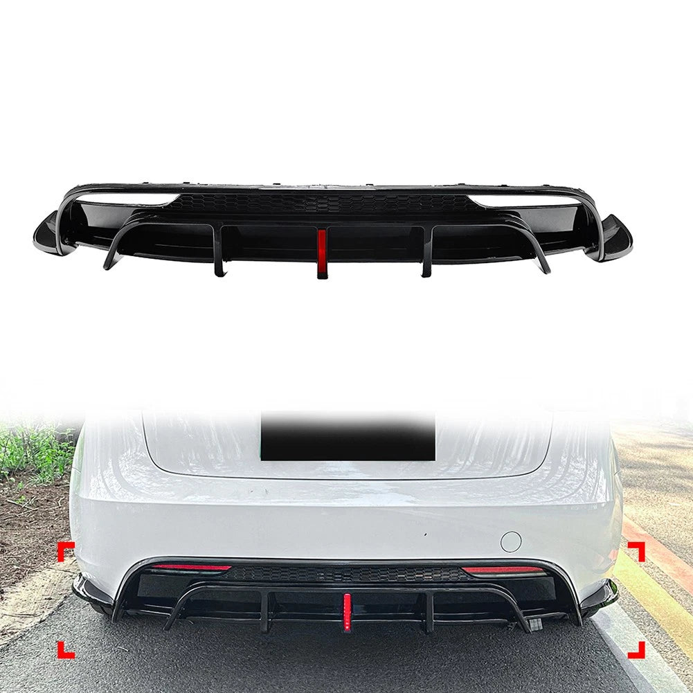 Rear Bumper Protector Splitter Spoiler Lip For Tesla Model 3 2023-25 23 24 25
