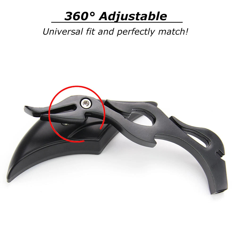 Black Motorcycle Mirrors For Harley Touring Street Glide Road King Softail Dyna