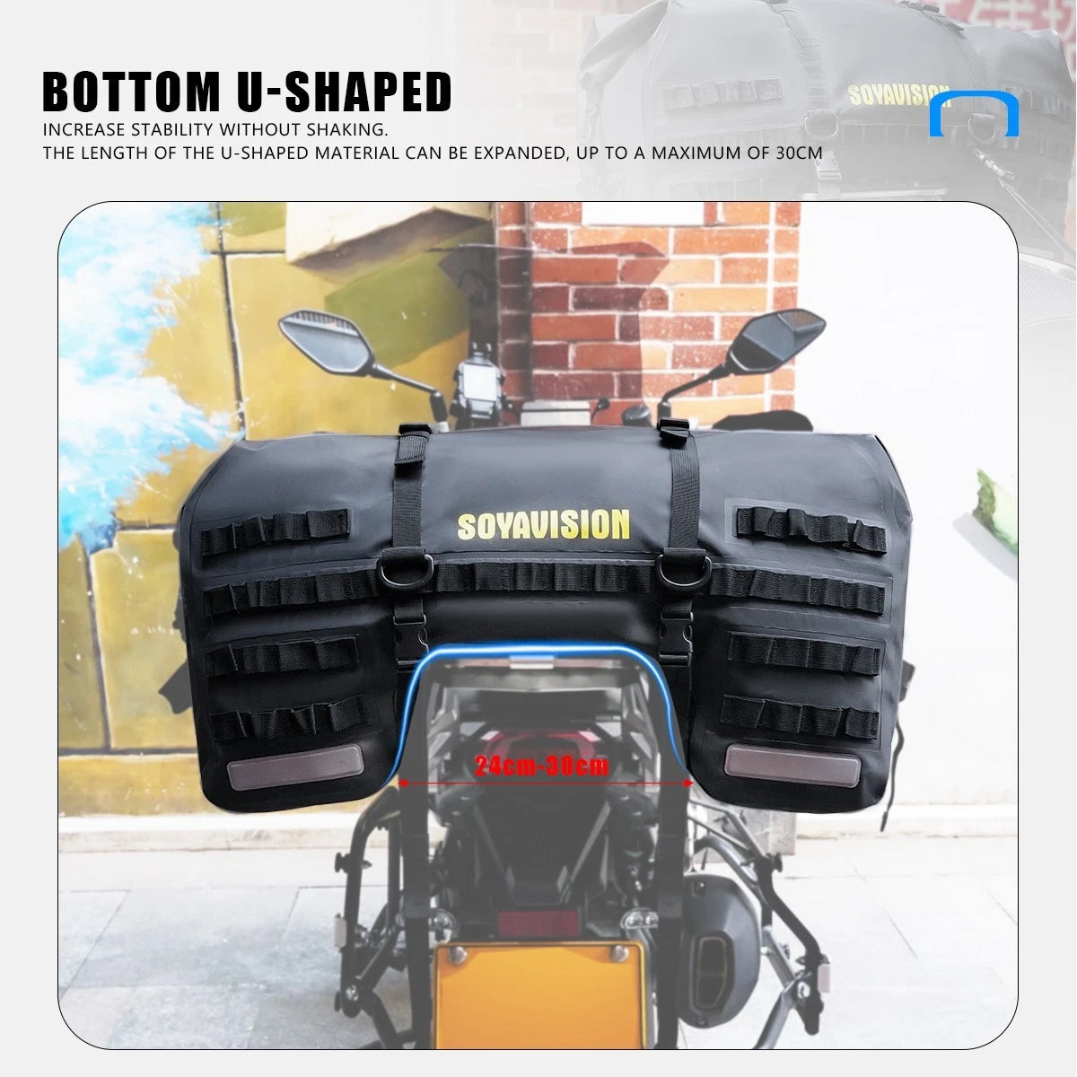 Duffel Bag 50 Litre Waterproof Motorbike Motorcycle Tail Bags Travel Luggage
