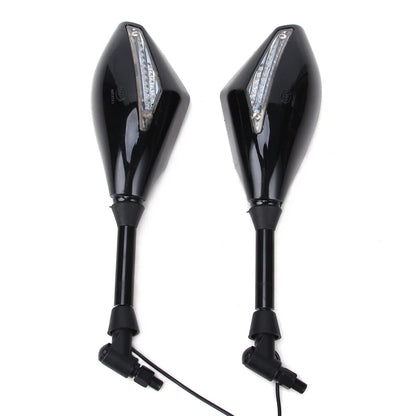Motorcycle LED Turn Signal Light Universal Indicator Rearview Side Mirrors 10mm