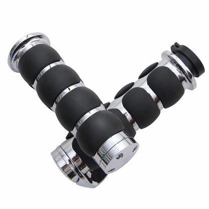 1" Motorcycle Chrome Handle Bar Hand Grips For Harley Touring Street Glide FLHX