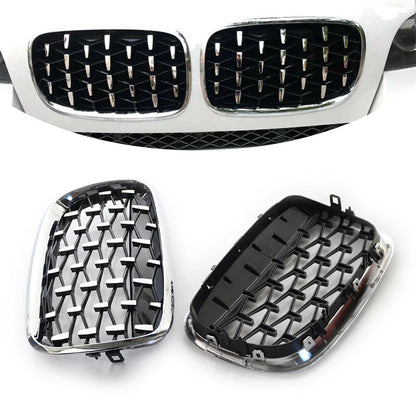 Front Kidney Grille Grill Diamond Style For BMW X5 E70 07-13 ABS Chrome 2pcs US