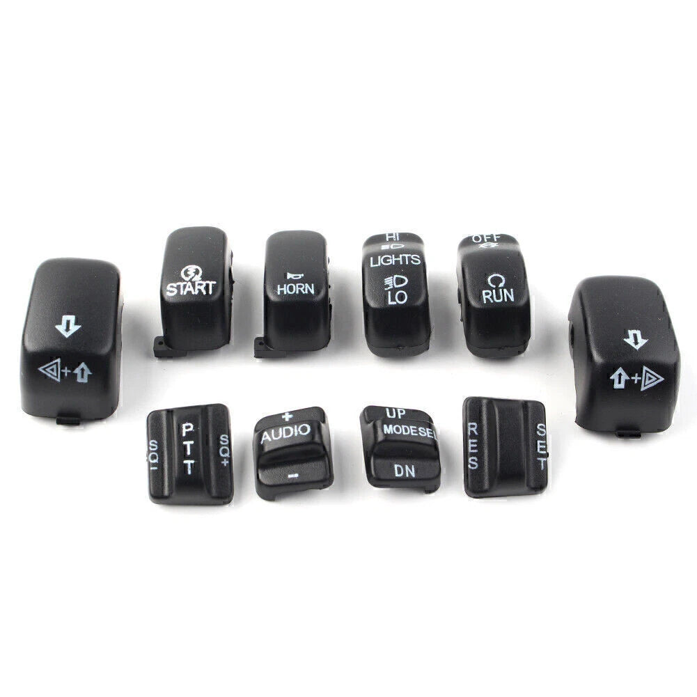 Hand Control Switch Cover Housing Button Cap Set For Harley Touring 96-13 Blk US