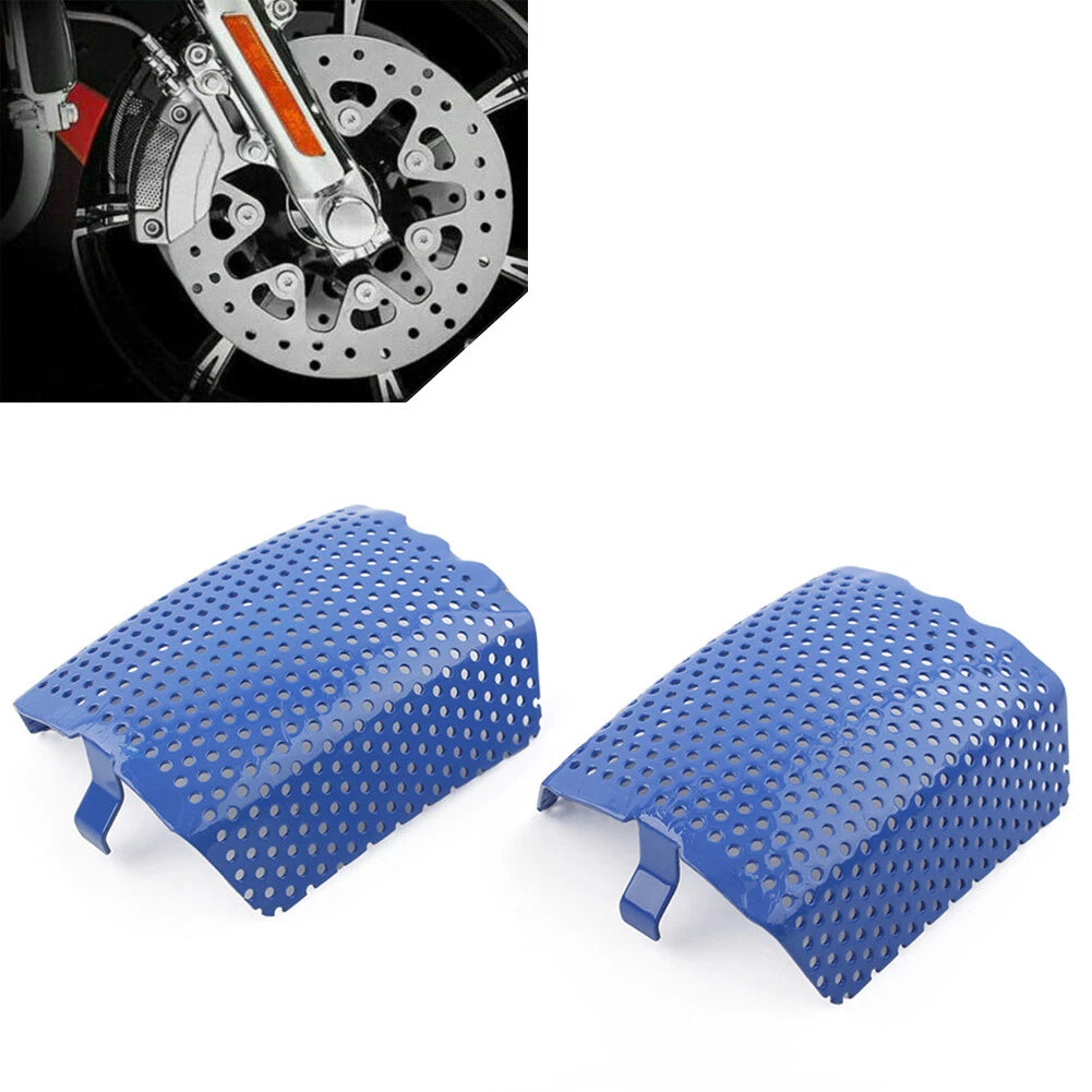 2Pcs Front Caliper Screen Inserts Blue For Harley V-Rod & Touring 2006-2019 2018