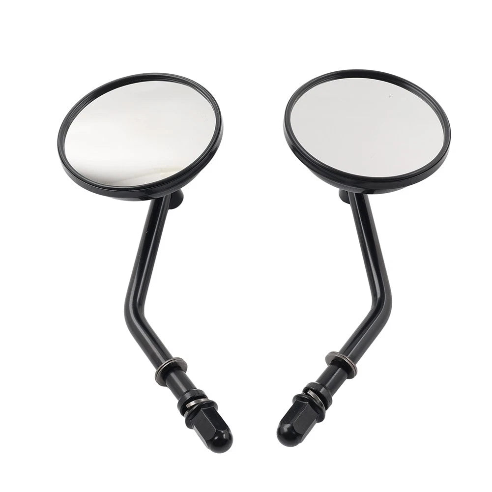 Motor Round Retro Rearview Side Mirrors For Harley Davidson Sporster 8mm Black