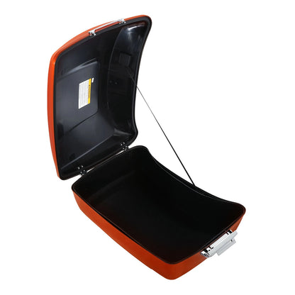 King Trunk Fit For Harley Street Road Glide 14-26 Scorched Orange / Black Denim