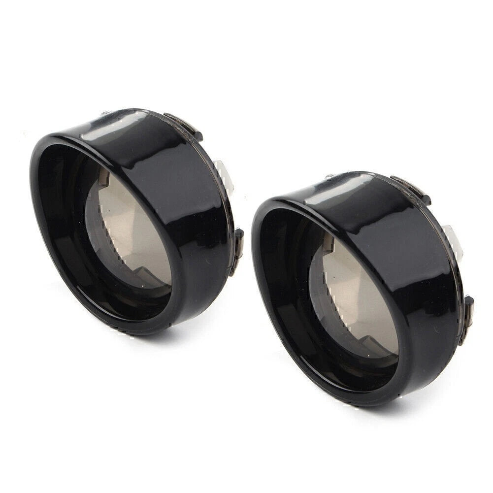 Turn Signal Light Lens Cover Black Bezels Visor Fit For Harley Softail