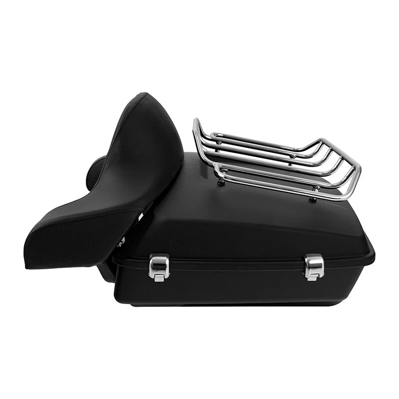 Matte Chopped Trunk Backrest Pad Mount Rack Fit For Harley Touring 2014-Up 2015