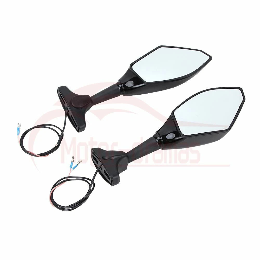 Motorcycle Led Intergrated Turn Signal Side Mirrors for Suzuki Ducati Sport Bike