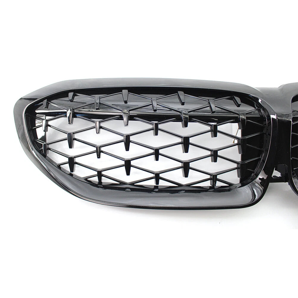 Grille Diamond Style Grill Kidney For BMW  3 Series G20 19-22 Glossy Black US