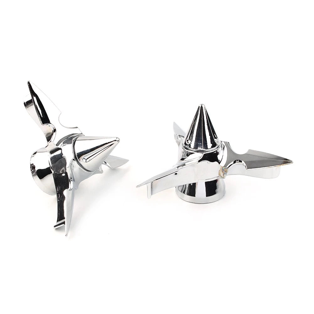 For Harley Softail Touring Chrome Spun Blade Spinning Front Axle Cap Nut Cover