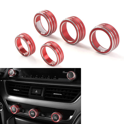 Control Switch Knob Ring Cover Trim For Honda Accord 10th Generation 2018-22 Red