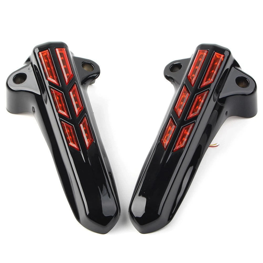 Front Lower Fork Leg Cover LED Smoke Light For Harley FLHT FLHX /R Electra Road