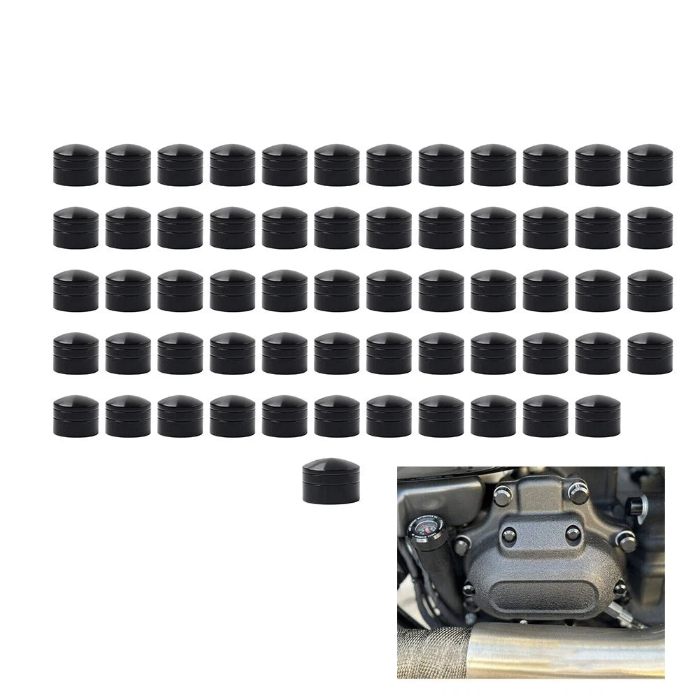 60X Engine Screw Bolt Cover Kit For Harley Dyna Softail Touring Road Glide Black