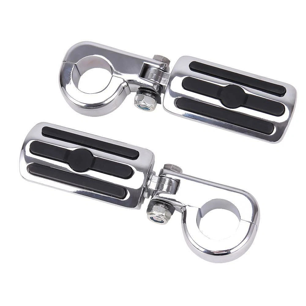 1 1/4" Chrome Engine Guard Mounts Clamps Highway Foot Pegs Footrest For Harley