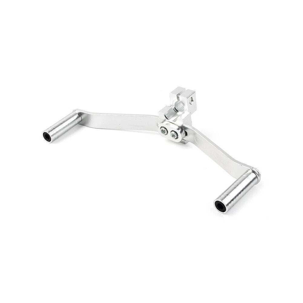 Motorcycle Dual Way Gear Shift Lever Footrest Pedal Shifter Silver Aluminum 1PC