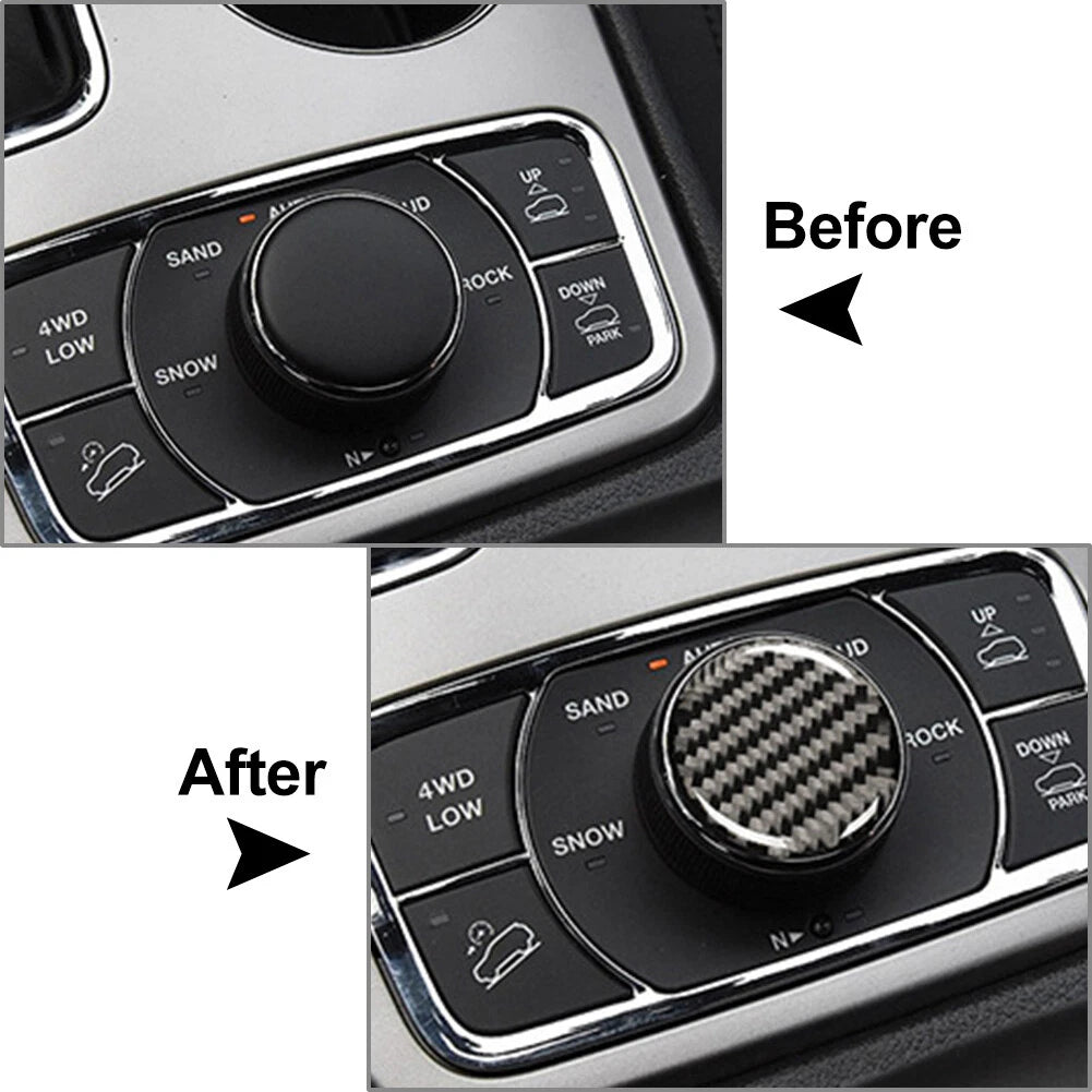 Central Console Knob Button Cover Trim Fit Jeep Grand Cherokee 2011-2022 Black