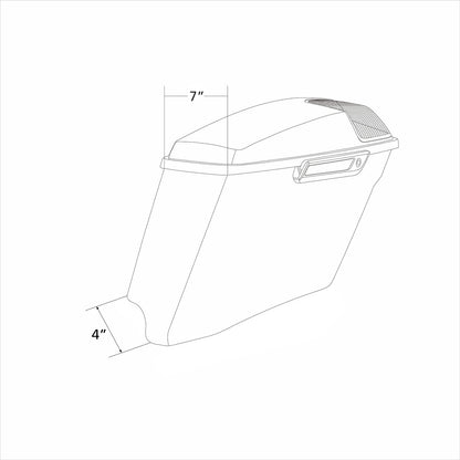 Vivid Black 4" Extended Hard Saddlebags Fit For Harley Touring Models 2014-Up US