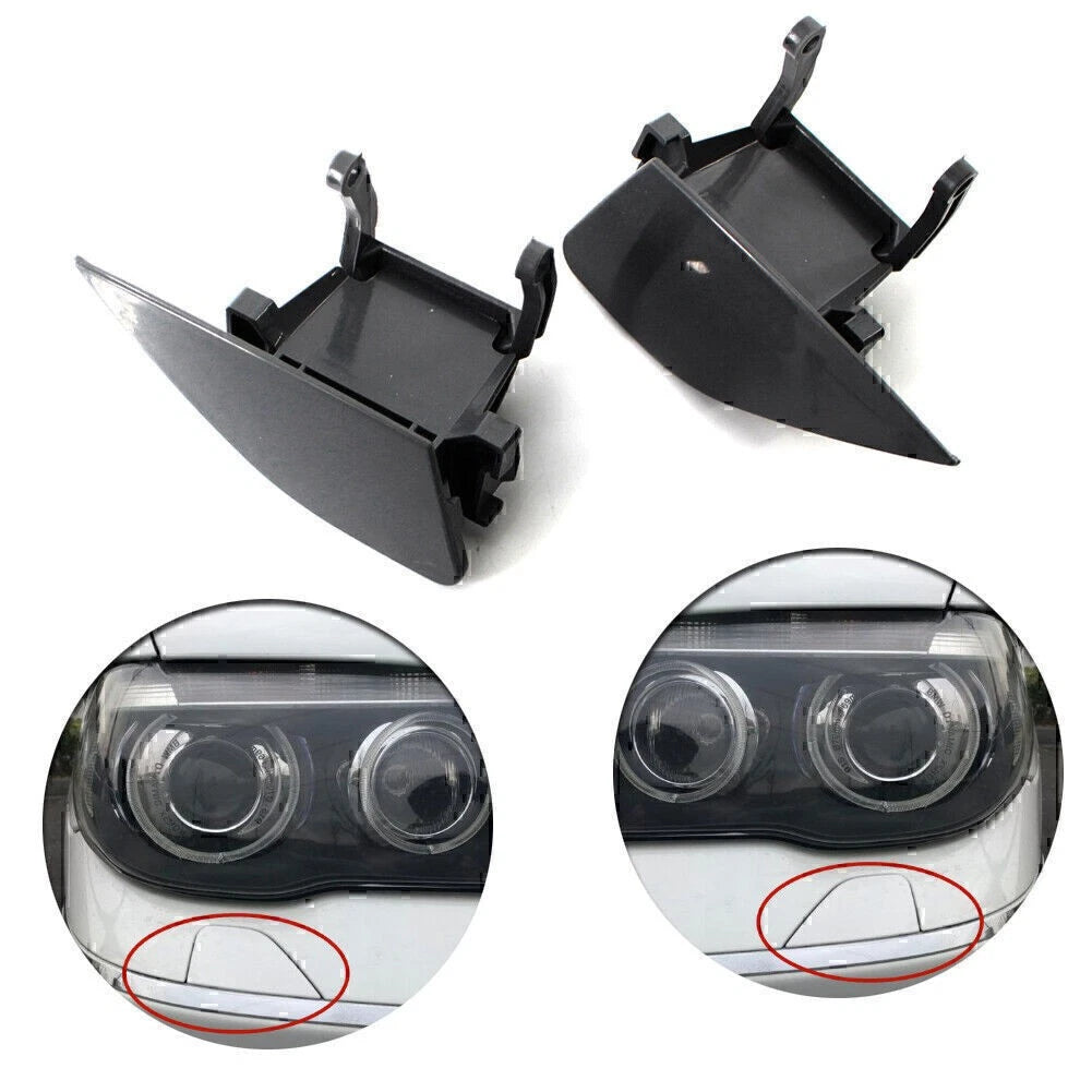 Pair Front bumper headlight washer cover cap For BMW 7-series E65 E66 05-08 US