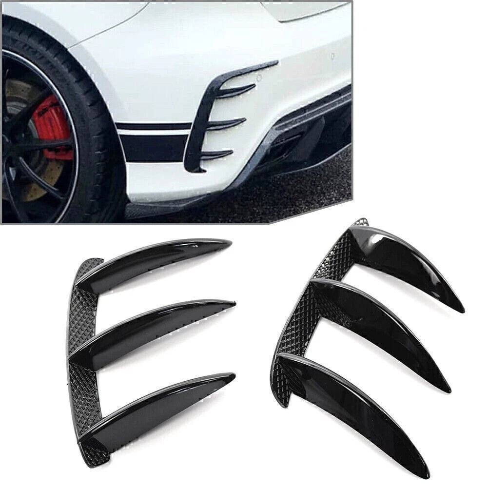 BLK Rear Bumper Spoiler Canard Air Vent For Mercedes Benz W176 A200 A250 A45