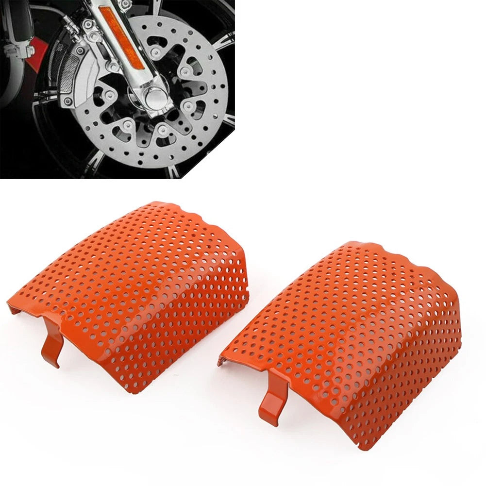 Front Caliper Screen Inserts Orange Fit Harley V-Rod & Touring 2006-2019 US 2Pcs