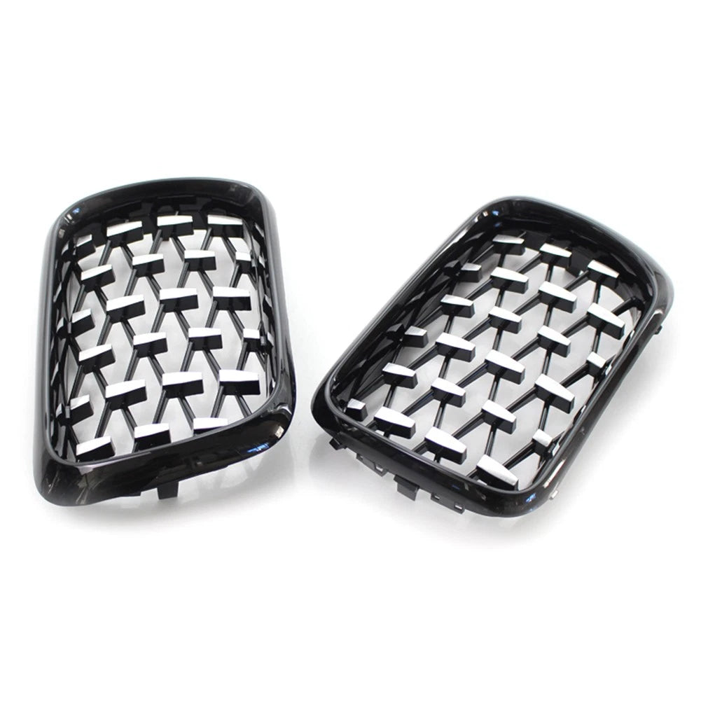 Front Grill Latest Style Shiny Black Frame Diamond For BMW E36 3 Series 97-99 US
