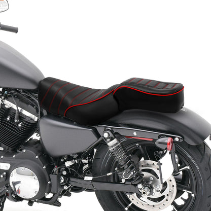 Driver Passenger Seat Fit For Harley Sportster Iron 883 XL883N 2016-Up Black Red