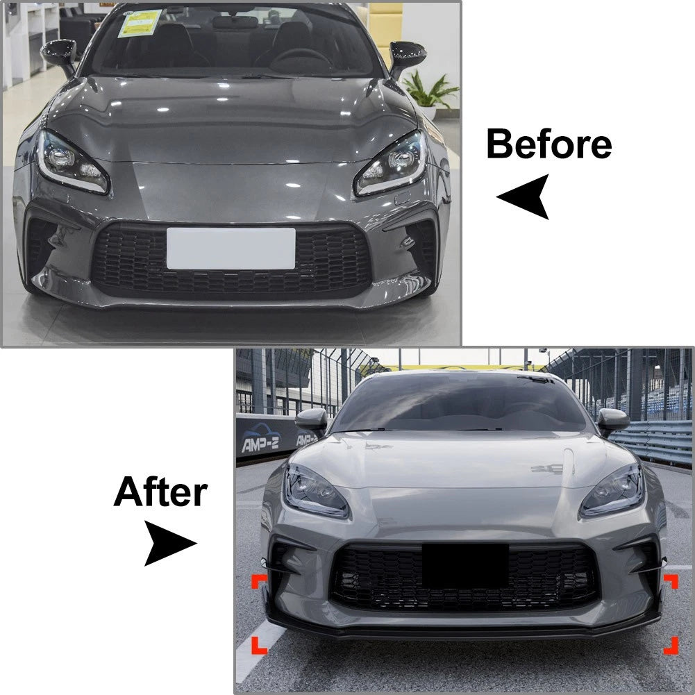 Glossy Black Front Bumper Lip Body Kit Spoiler For Toyota GR86 2022-2025