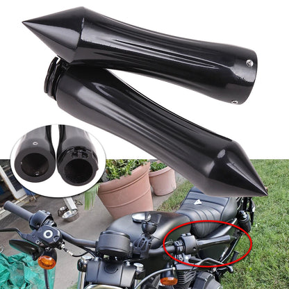 1" Motorcycle Spike Handlebar Hand Grips With Throttle For Harley Honda Kawasaki