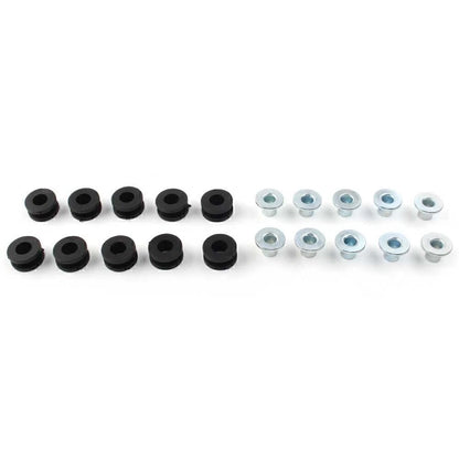 10x Rubber Fairing Cowling Grommet Bushing Bolts Gasket Black+Silver Motorcycle