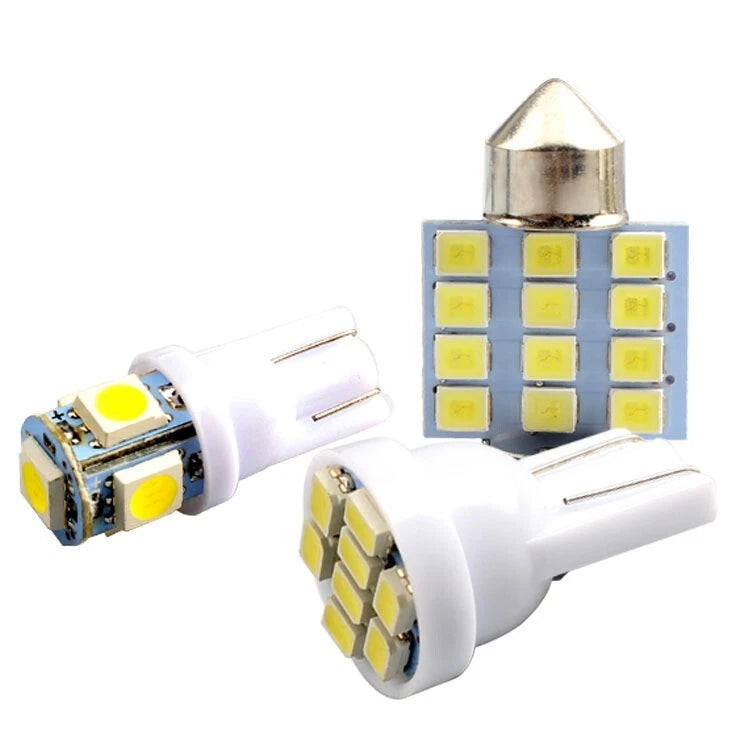 13Pcs White LED Light Interior Package Kit For Dome Map License Plate Lamp Bulbs
