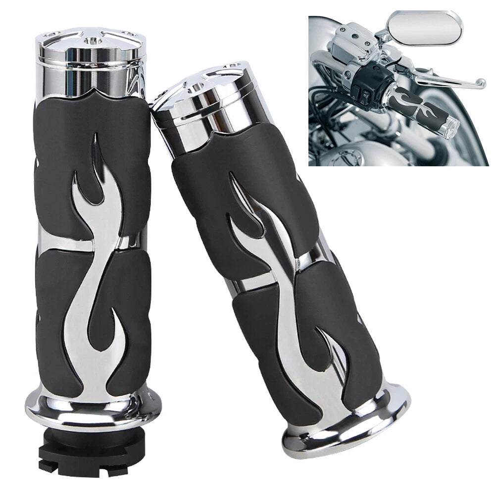 1" Motorcycle Handlebar Hand Grips For Harley Touring Road Glide Softail Custom