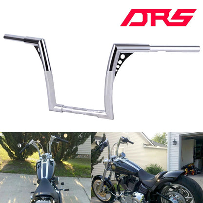 12" Rise 1-1/4" Ape Hanger Handlebar Drag Bars For Harley FLST FXST XL 883 1200