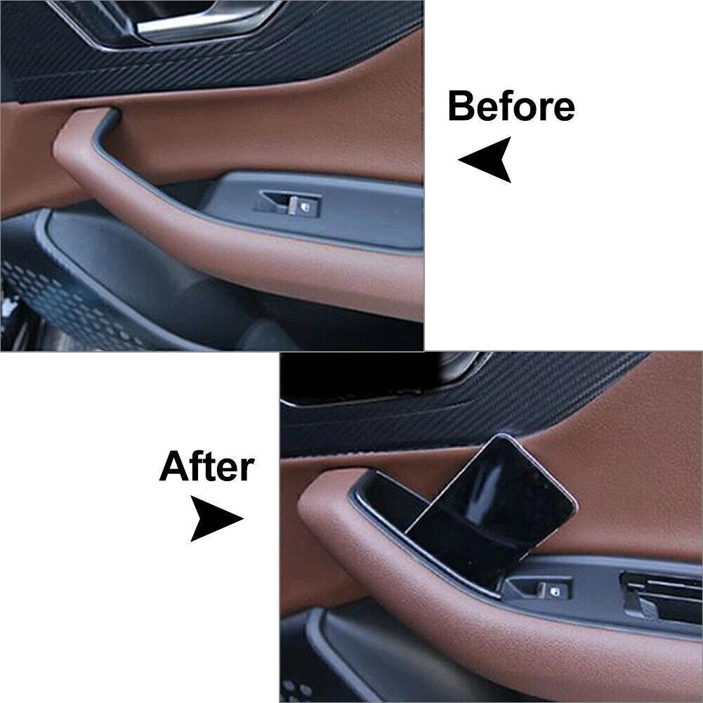 Fit Audi Q7 2016-2018 LHD Front Door Handle Armrest Storage Box Tray Bin Kit Car