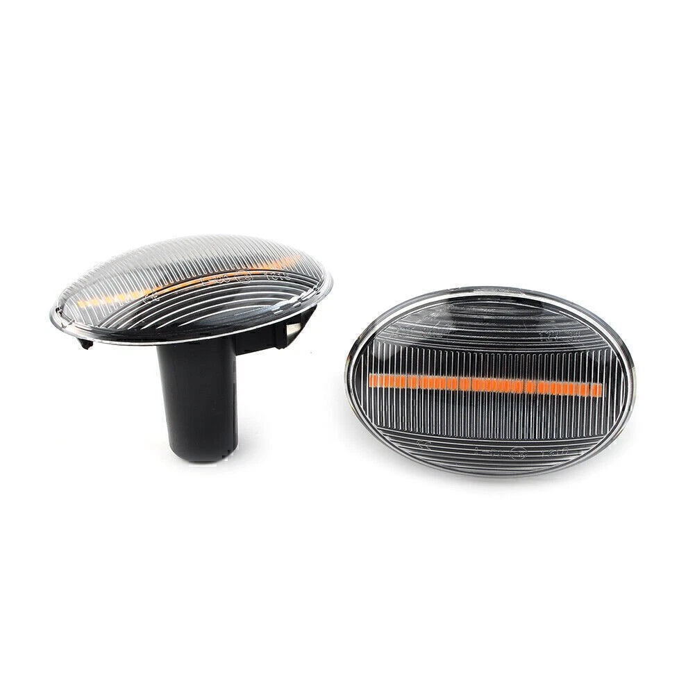 2x Dynamic Clear LED Side Marker Signal Light For MINI Cooper R55 R56 R57 R58