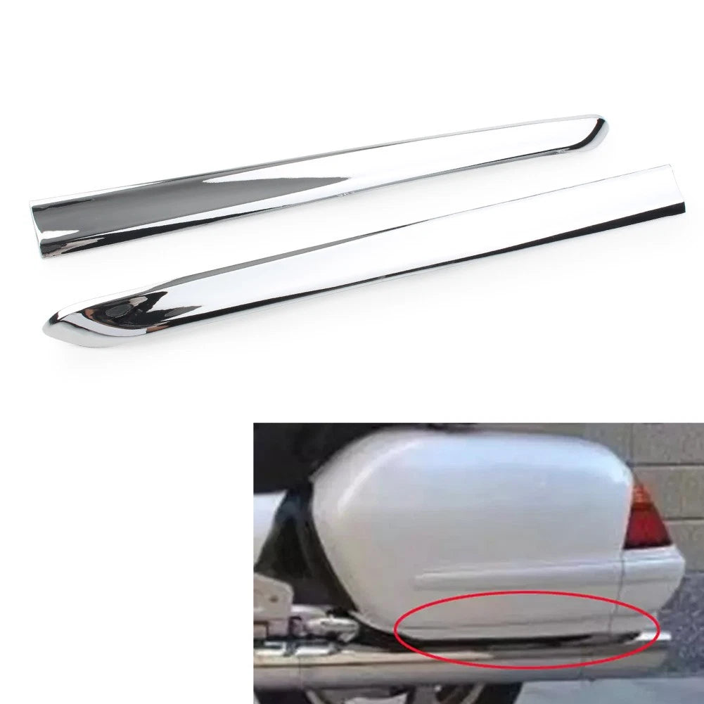 2x Chrome Left & Right Saddlebag Moulding For Honda Goldwing GL1800 2001-2011 02
