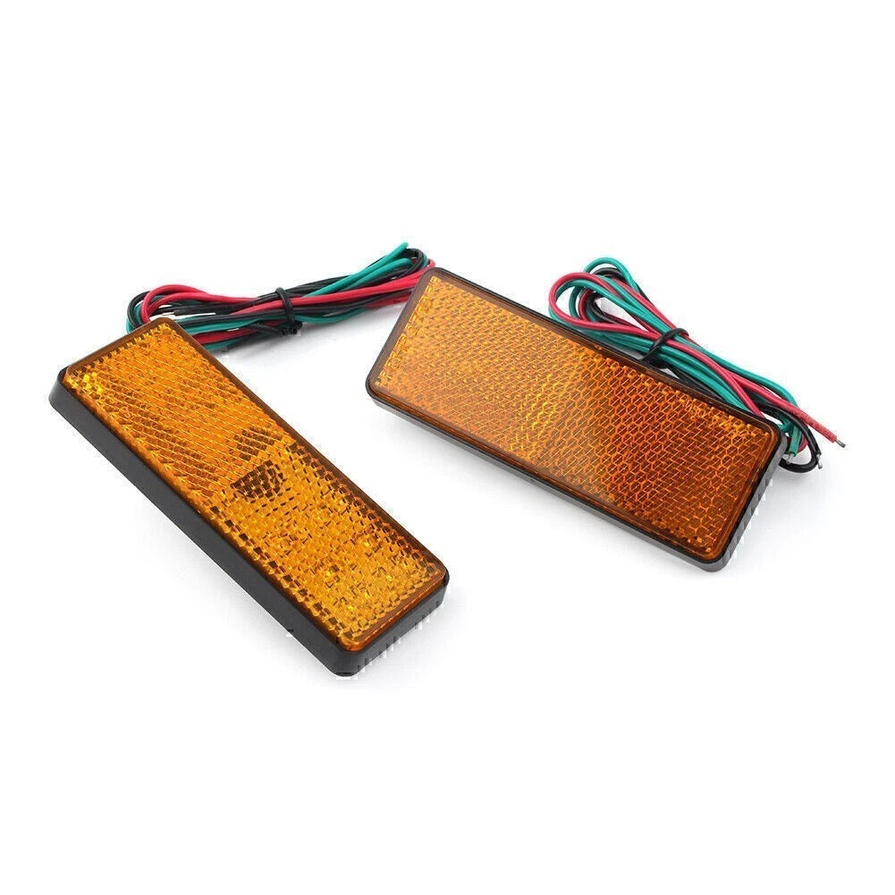 ABS Plastic 2 x Universal  Rectangle  Reflector Turn Signal Tail Brake Light